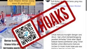Hoaks, Video Pekerja Menginjak Beras Bukan Proses Pengemasan Bulog